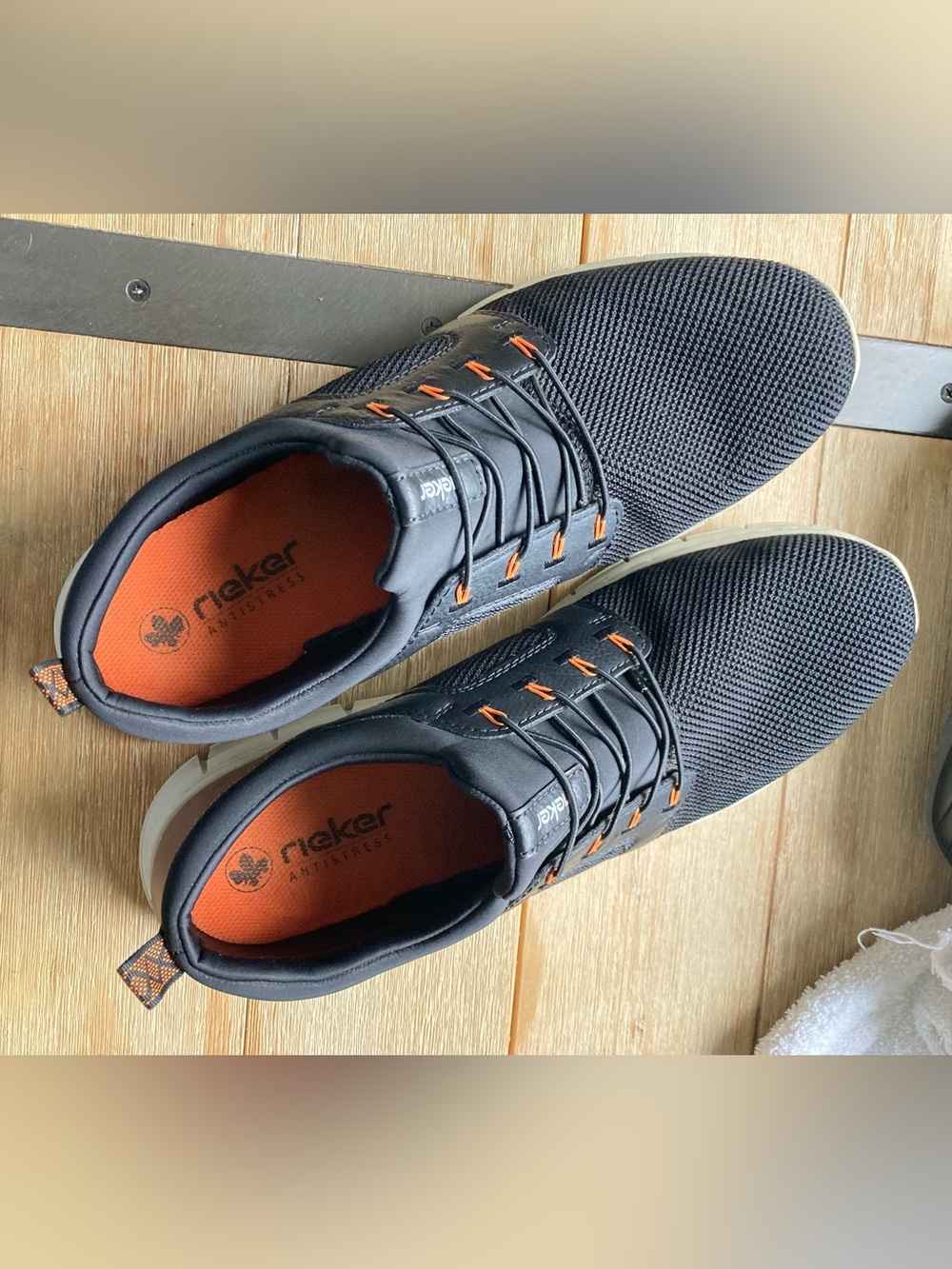 Rieker Timo B7796-00 Men’s 46 US 12.5 Black Orange Mesh Comfort Sneakers